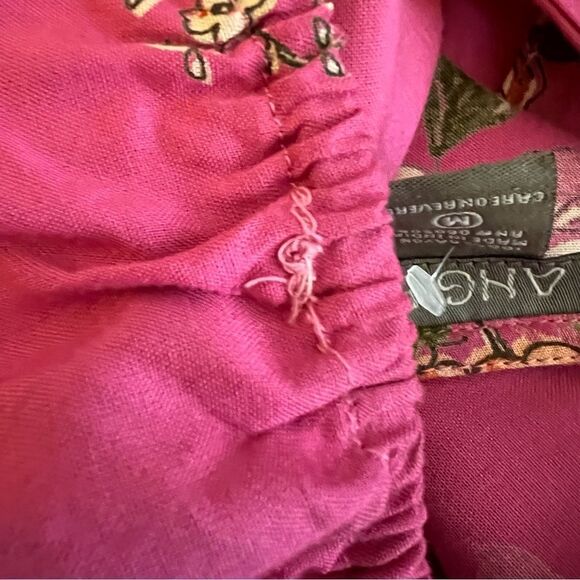 Angie Pink Floral Fit & Flare Button Down Summer Mini Dress, Size Medium - Picture 10 of 10